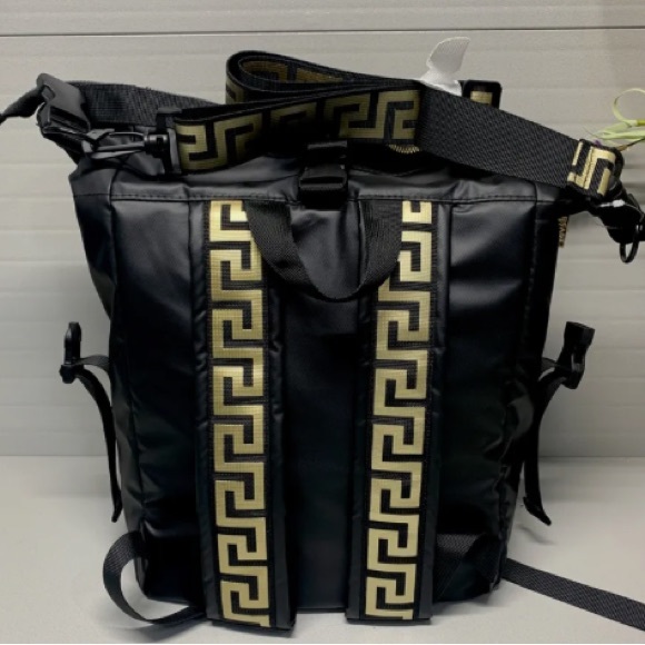 Versace Perfum Convertible Black Medium Backpack Detachable Strap - Picture 6 of 7